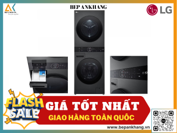 Tháp giặt sấy LG WashTower™ Giặt 14kg/ Sấy 10kg Màu đen|WT1410NHB